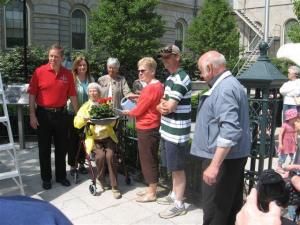 Geraniums at the ready.